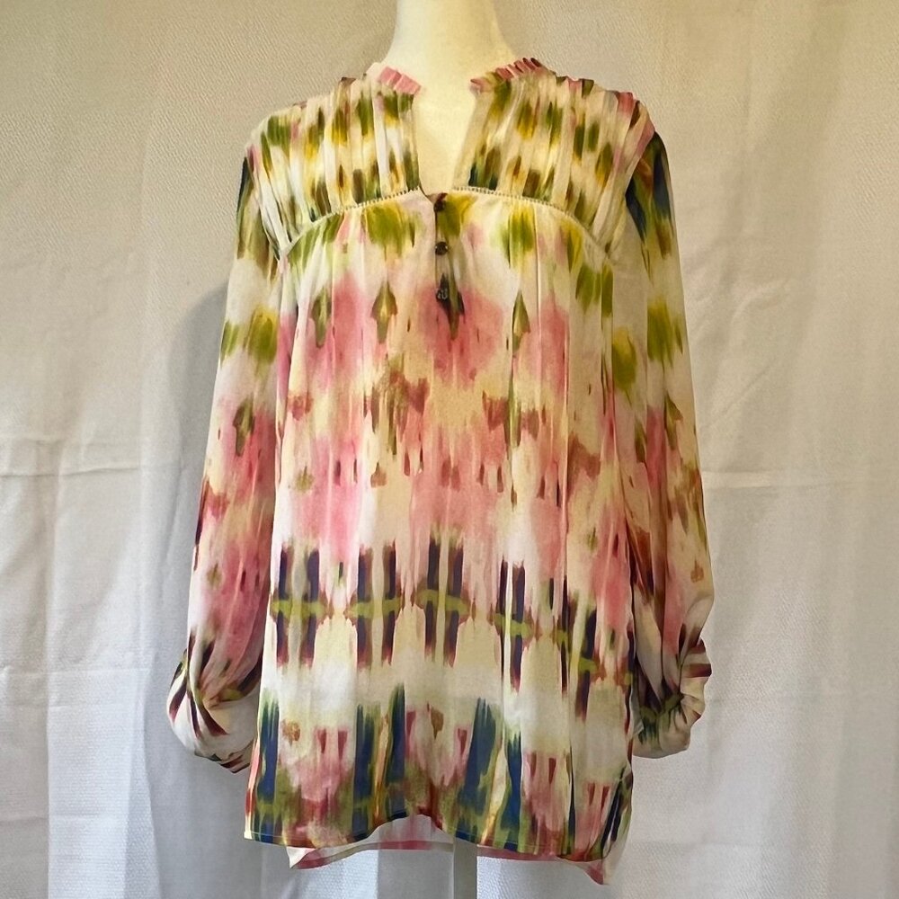 Vintage America Blues Women's Rainbow V-Neck Blouse